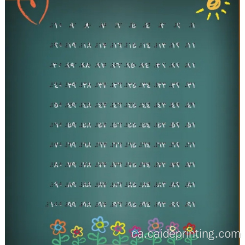 Conjunt de 3 cartells de paper plastificat amb lletra braille